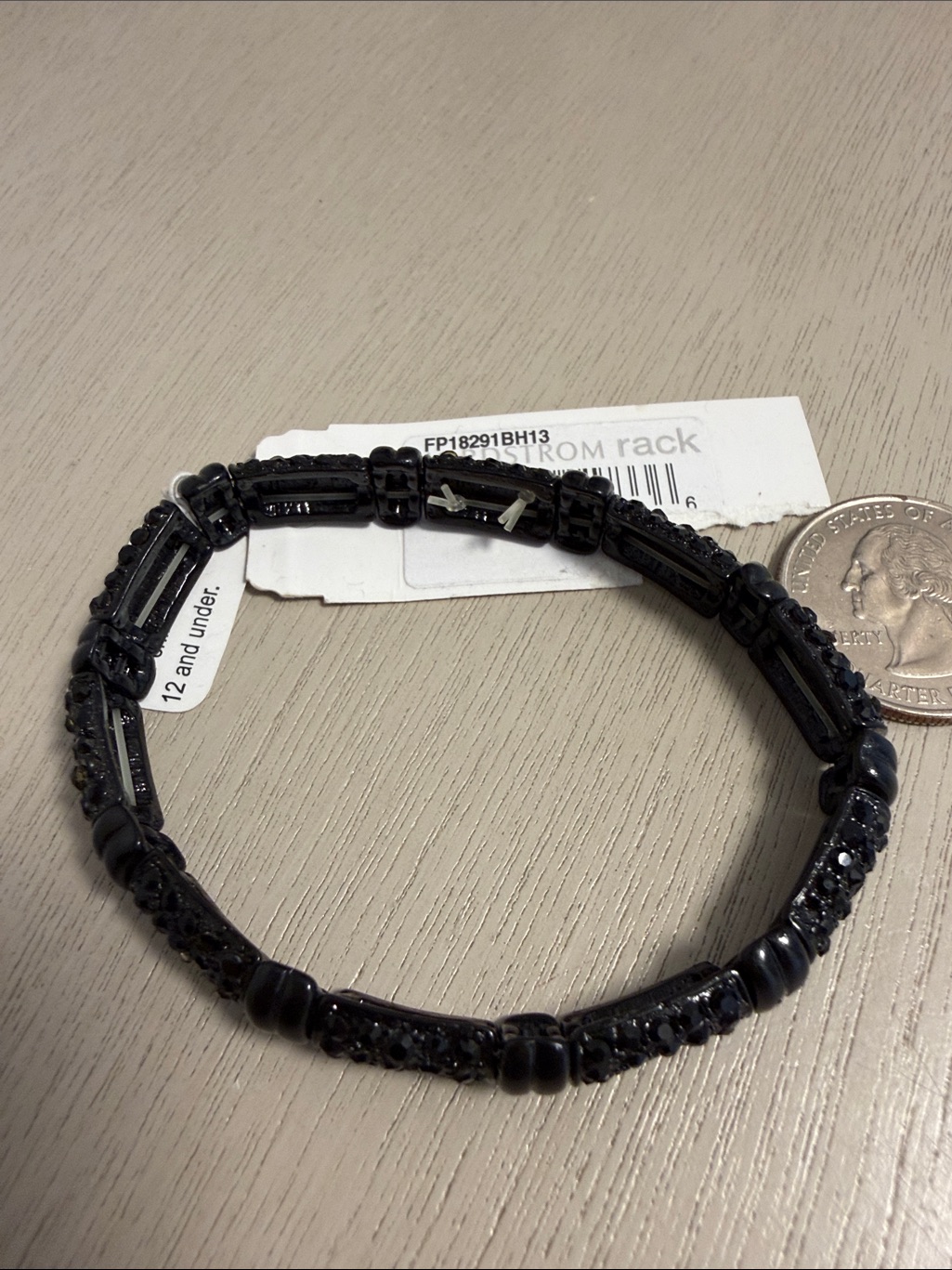 Jet Black Rhinestone Crystal Pave Stretch Braceletnwt Cocktail Attire — image 4 of 5